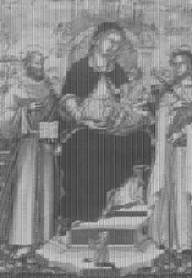 The Virgin enthroned with St Francis and Catherine