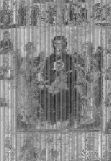 Θεοτόκος Πλατυτέρα με σκηνές Ευαγγελίου και αγίους