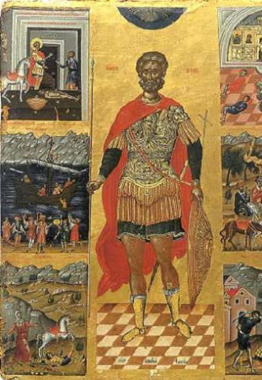 St Minas with scenes from his life