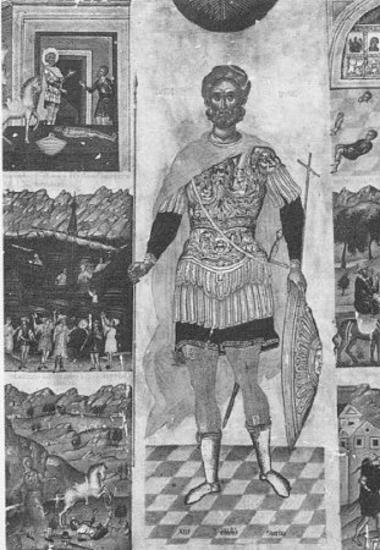 St Minas with life scenes