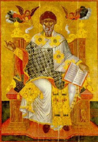 St Spyridon enthroned