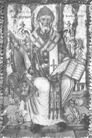 St Spyridon enthroned