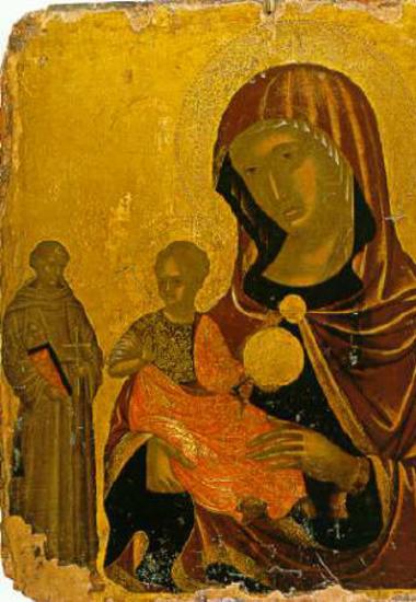 Θεοτόκος Madre della Consolazione με άγιο Φραγκίσκο