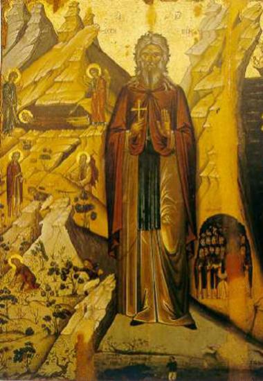 Άγιος Ιωάννης Ερημίτης με σκηνές βίου
