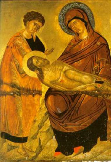 Θεοτόκος Pieta με Ιωάννη και Ιωσήφ