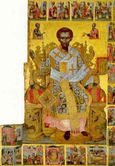 St John the Chrysostom with life scenes