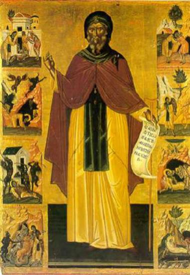 St Anthony with life scenes