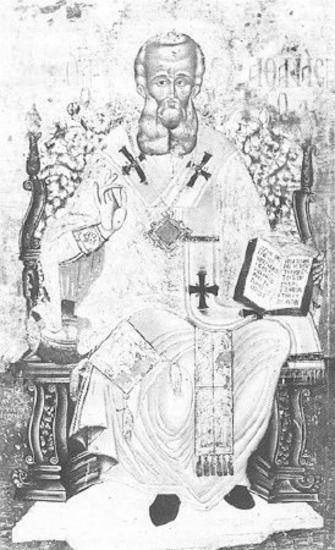 St Athanasios enthroned