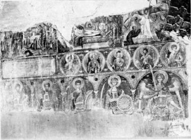 Σταύρωση, Θρήνος, Το Χαίρετε (άνω), Στρατιωτικοί άγιοι και ο Αρχάγγελος Μιχαήλ (κάτω)