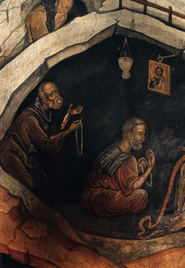 The Dormition of St Ephrem the Syrian (detail)