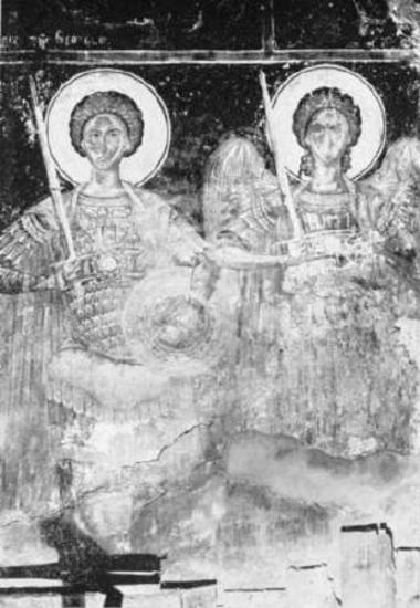 Unidentified military saint and Archangel Michael