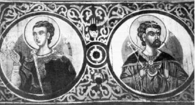 Saints on medallions