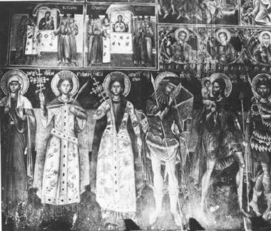Scenes of the Akathistos Hymn, full figure saints