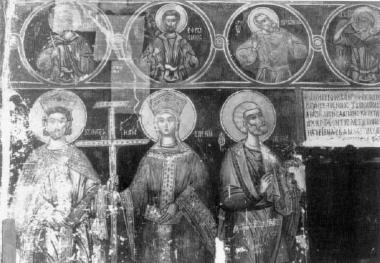 Saints on the west wall