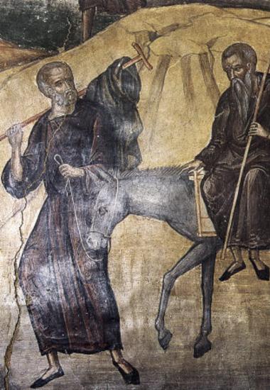 Κοίμηση του οσίου Εφραίμ του Σύρου (λεπτομέρεια)