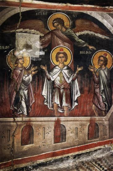 The three Hebrews in a fiery furnace