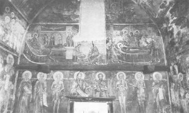 Scenes from the life of Theotokos and full figure saints