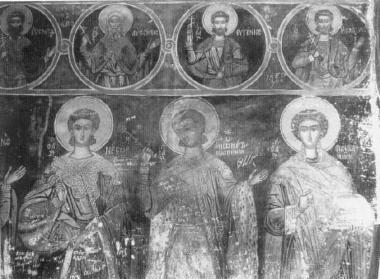 Saints on the south wall