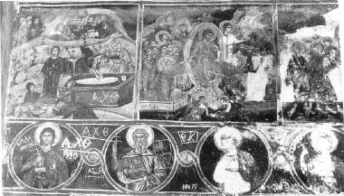 Άποψη τοιχογραφιών στο βόρειο τύμπανο