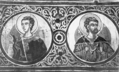 Saints on medallions