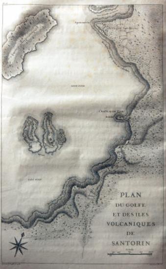 Plan du golfe et des iles volcaniques de Santorin