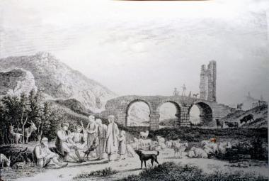 Η κοίτη του Ιλισσού με τη γέφυρα που οδηγούσε στο Παναθηναϊκό Στάδιο και την περιοχή της Άγρας στην Αθήνα