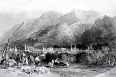 The city of Magnesia, and Mount Sipylus. Asia Minor