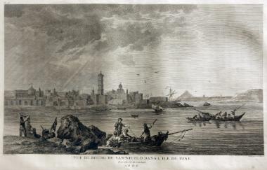 Vue du bourg de San-Nicolo dans l'ile de Tine