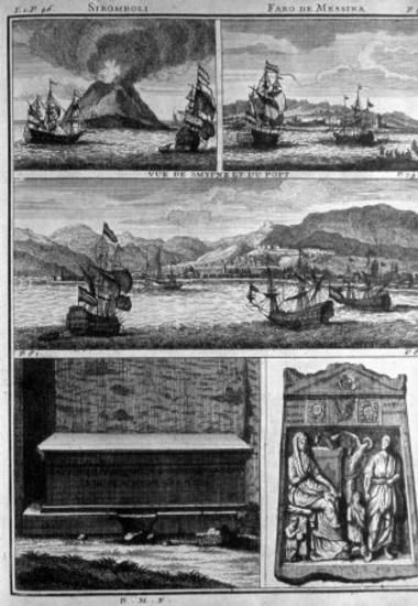 Στρόμπολι. Φάρος στα στενά της Μεσσίνα. Άποψη της Σμύρνης από το λιμάνι