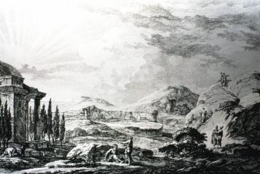 Vue des Ruines de l'Odeum à Athènes