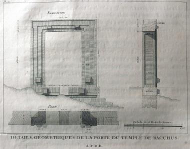 Détails Géometriques de la porte du temple de Bacchus