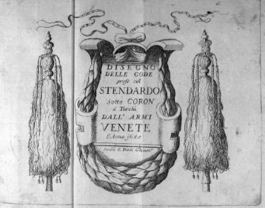Disegno delle code prese col stendardo sotto Coron à Turchi dall'armi Venete l'anno 1685