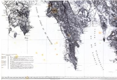 Χάρτης του Μεσσηνιακού και του Λακωνικού κόλπου