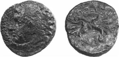 Bronze coin of the Macedonian kingdom, Ruler: Philip II