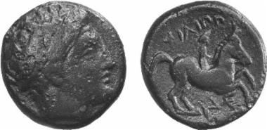 Bronze coin of the Macedonian kingdom, Ruler: Philip II