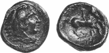 Bronze coin of the Macedonian kingdom, Ruler: Philip II