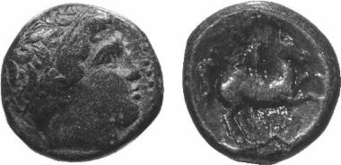 Bronze coin of the Macedonian kingdom, Ruler: Philip II