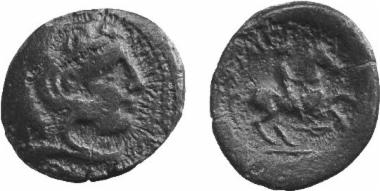 Bronze coin of the Macedonian kingdom, Ruler: Philip II