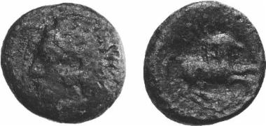 Bronze coin of the Macedonian kingdom, Ruler: Philip II