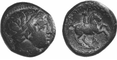 Bronze coin of the Macedonian kingdom, Ruler: Philip II