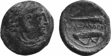 Bronze coin of the Macedonian kingdom, Ruler: Alexander III