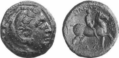 Bronze coin of the Macedonian kingdom, Ruler: Cassander