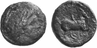 Bronze coin of the Macedonian kingdom, Ruler: Philip II