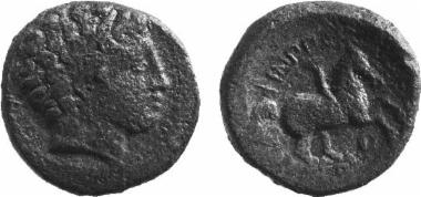 Bronze coin of the Macedonian kingdom, Ruler: Philip II