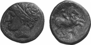 Bronze coin of the Macedonian kingdom, Ruler: Philip II