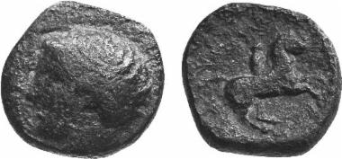 Bronze coin of the Macedonian kingdom, Ruler: Philip II