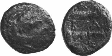 Bronze coin of the Macedonian kingdom, Ruler: Alexander III