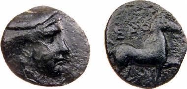 Bronze coin of the Macedonian kingdom, Ruler: Aeropos