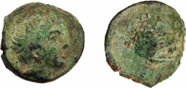Bronze coin of the Macedonian kingdom, Ruler: Pausanias