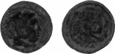 Bronze coin of the Macedonian kingdom, Ruler: Perdikkas III